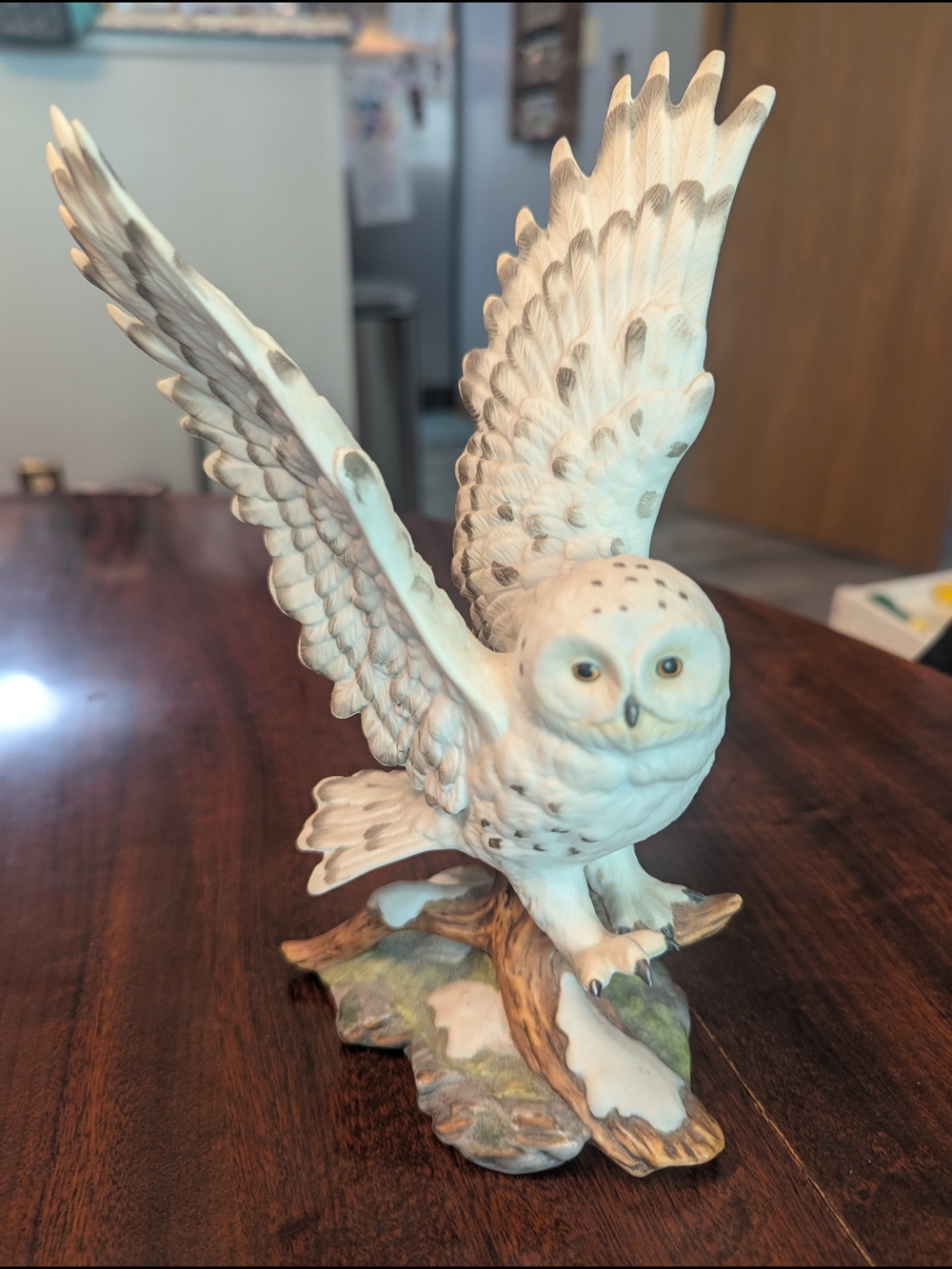 Vintage Homco Arctic Flight Owl Porcelain Figurine 1991 Mexico